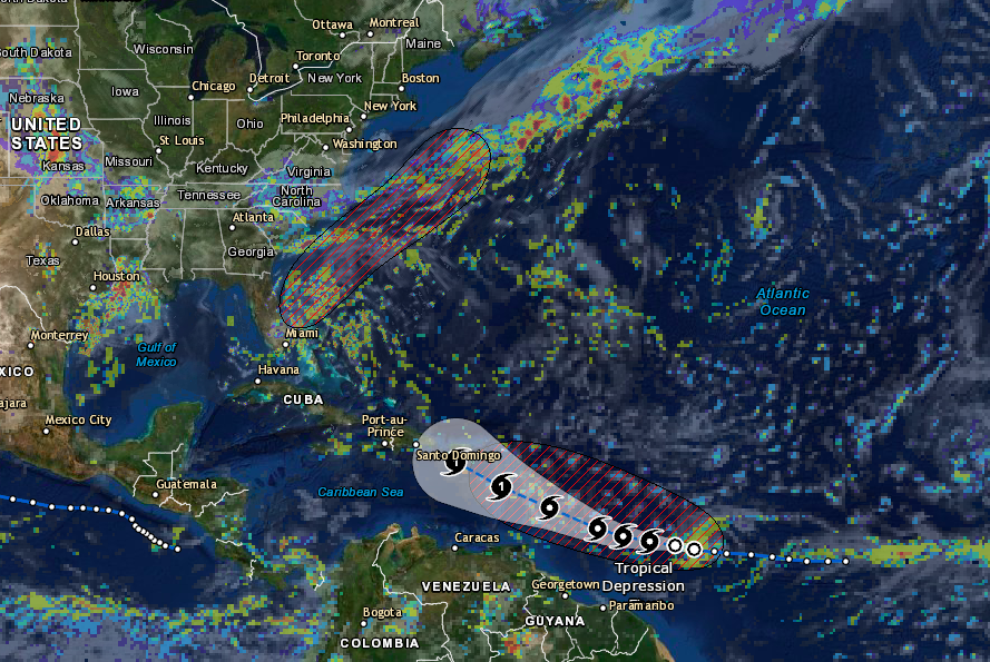 Tropical Depression Forms in Atlantic Likely to Become Hurricane