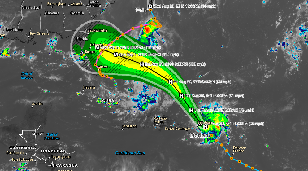 Dorian Likely To Impact Southeastern US as Major Hurricane