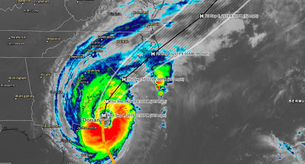 Dorian Now a Major Hurricane as it Approaches Carolinas